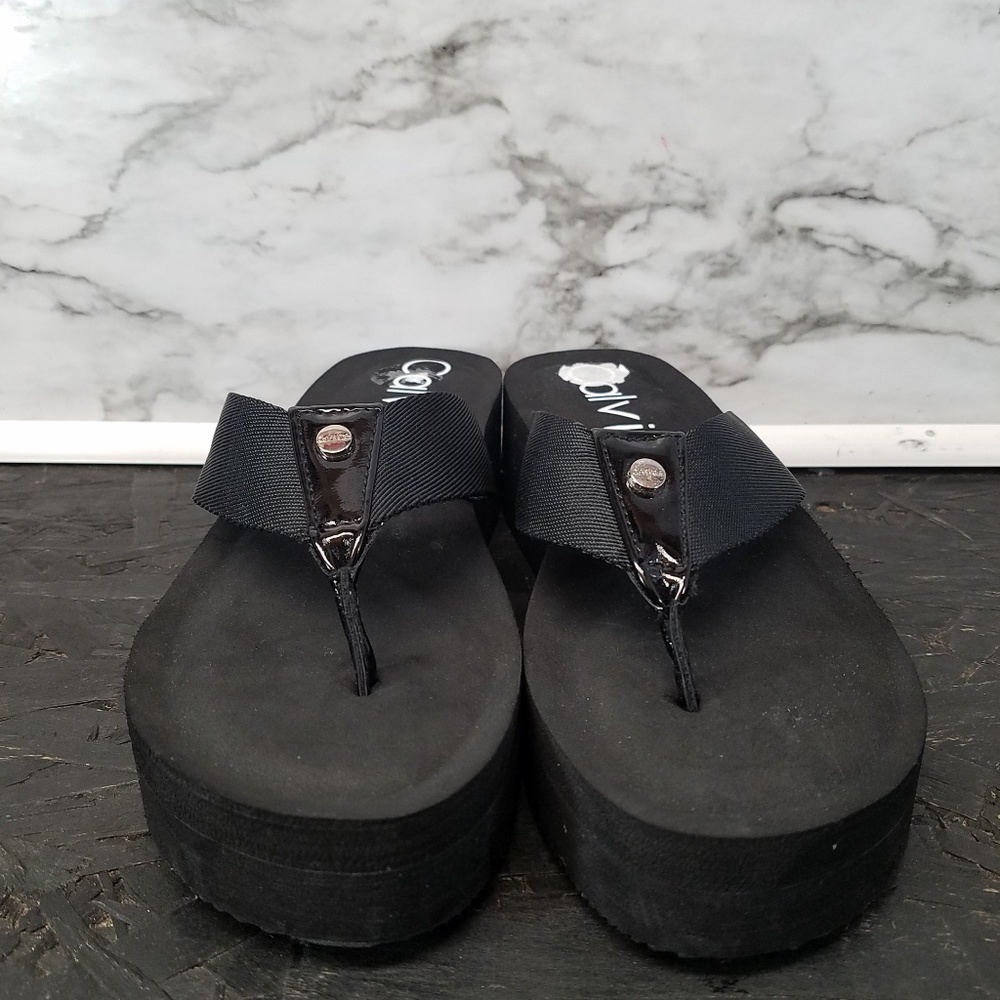 Calvin Klein Womens Thong Wedge Sandals New - Picture 2 of 5